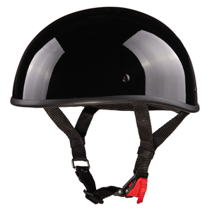 DOT Beanie Motorcycle Half Helmet Gloss Black
