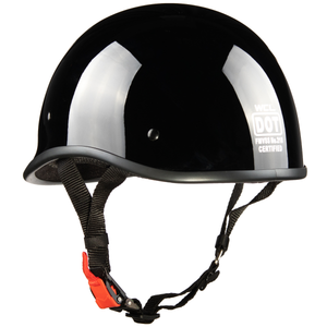 Polo Motorcycle Half Helmet - Gloss Black