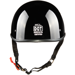 Polo Motorcycle Half Helmet - Gloss Black