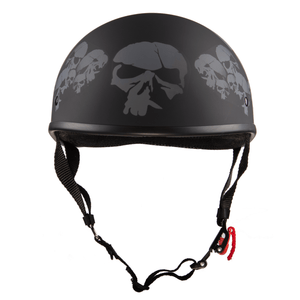 DOT Beanie Motorcycle Half Helmet Skull