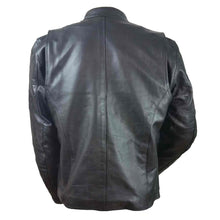 Load image into Gallery viewer, MEN&#39;S LEATHER VENTED SCOOTER JACKET WITH PERFORATED ARM &amp; SHOULDER