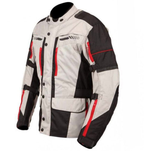 Mens White Textile Armored Jacket
