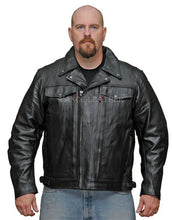 Load image into Gallery viewer, Men&#39;s Double Pistol Pete-Chief Premium Leather Motorcycle Jacket