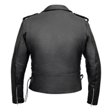 Load image into Gallery viewer, Premium Leather Classic Motorcycle Jacket Lace Sides &amp; Z/O Liner