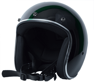 3/4 Gloss Black Motorcycle Helmet
